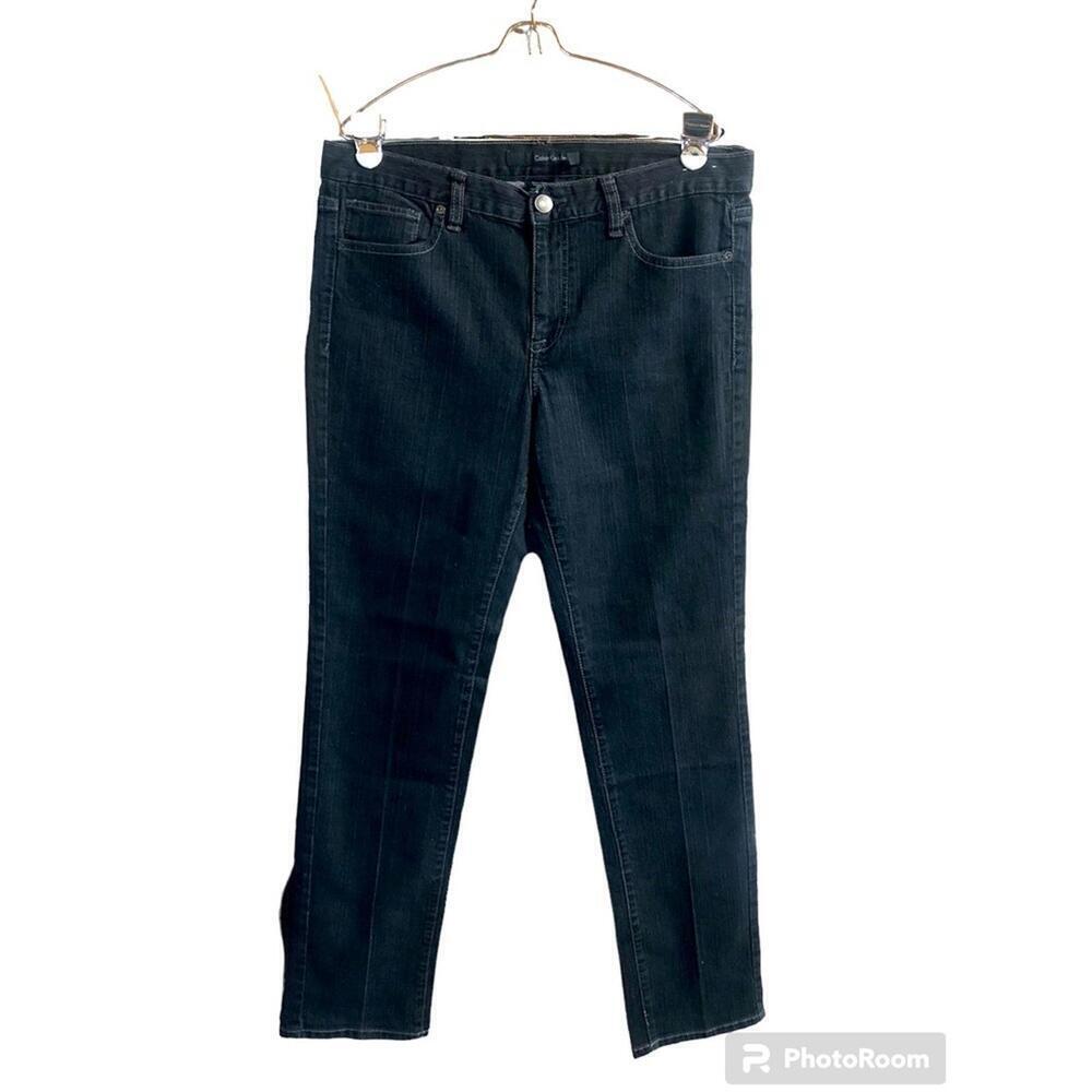 Calvin Klein Women’s Jeans Straight Leg Black Denim Back Pockets